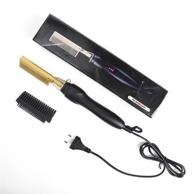1 PC Hot Comb Hair Straightener Curler Wet Dry Hair Comb Electric Hot Heating Comb Flat Iron Hair Straightening Brush Styling Tool LM