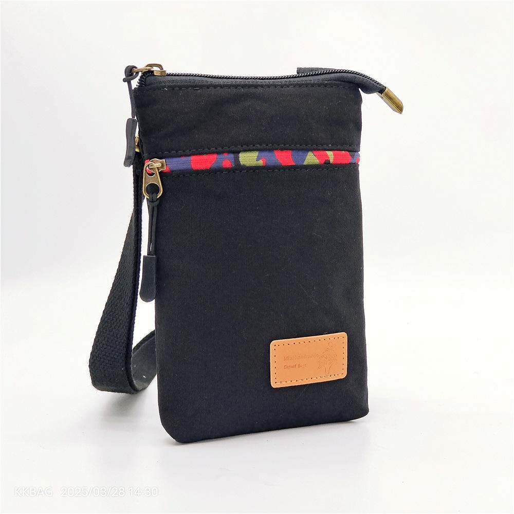 2025 Canvas Crossbody Bag: Simple Vertical Phone, Coin Purse, Versatile Single Shoulder Bag