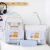 Primary School Student Schoolbag Cute Cartoon Backpack Simple Lightweight Backpack Large Capacity Primary and Secondary School Three Piece Set