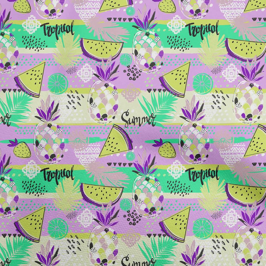 oneOone Cotton Flex Dusty Blue Fabric Tropical Sewing Material Print Fabric By The Yard 40 Inch