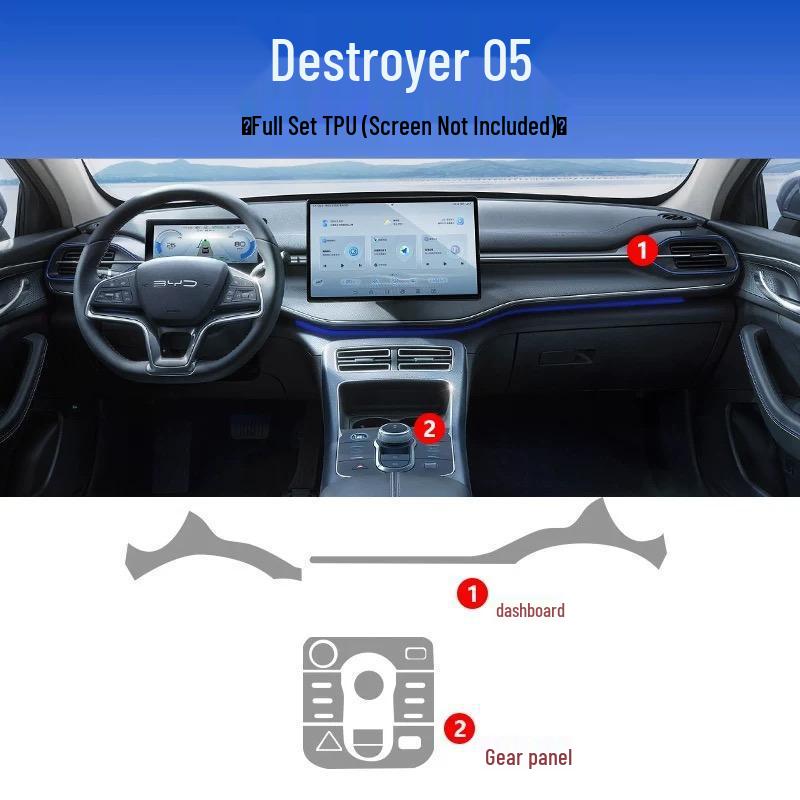 BYD Destroyer 05 Interior Protective Film for Dashboard and Gear Shift - High Quality