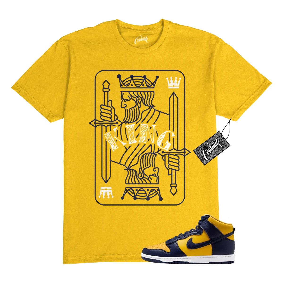 

Футболка Dunk Michigan 2025 Varsity Maize Yellow Midnight Navy Match KING L