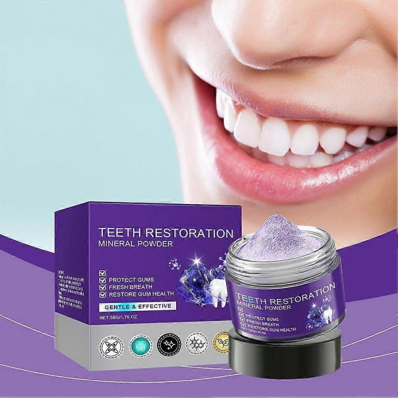 Purple Brightening Tooth Powder 50g Natural Formula For Teeth Whitening Stain Removal Safe Quick Effect