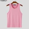 INCERUN Sommer Herre Rund Hals Ensfarget Sport Fritid Tanktopper Undertrøyer
