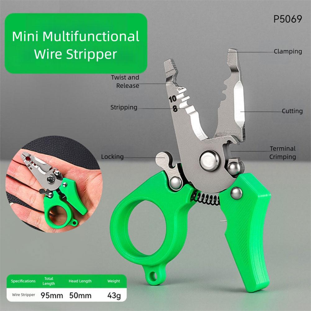 12 In 1Mini Multi Tool Wire Stripper, Insulated Wire Cutter and Stripper Tool, Portable Wires Crimper Punchdown Tools for Home