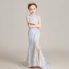 Rochie de seară pentru fete Copii Rochii elegante Rochii de petrecere de aniversare pentru adolescenți Rochii sexy cu paiete multicolore Cusături de absolvire Rochie de performanță cu coadă