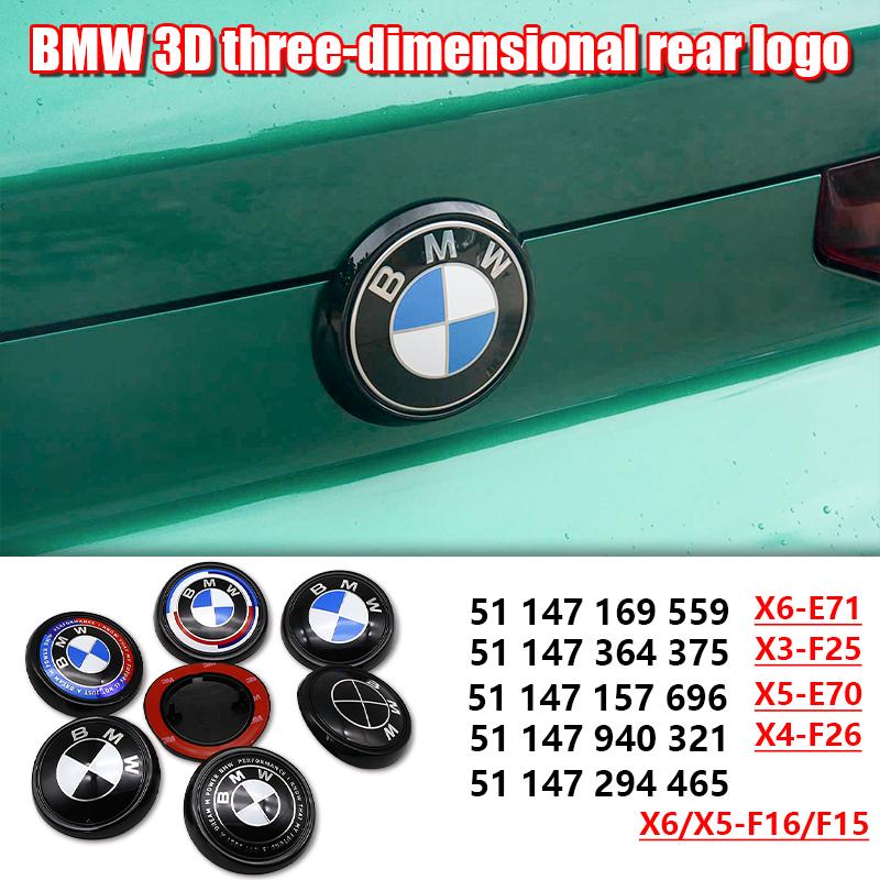 DSJW3 1Pcs 3D ABS Chrome Black Rear Trunk Badge Emblem With Base For BMW Blue and White Logo X5 E70 F15 X4 F26 X6 E71 F16 X3 F25