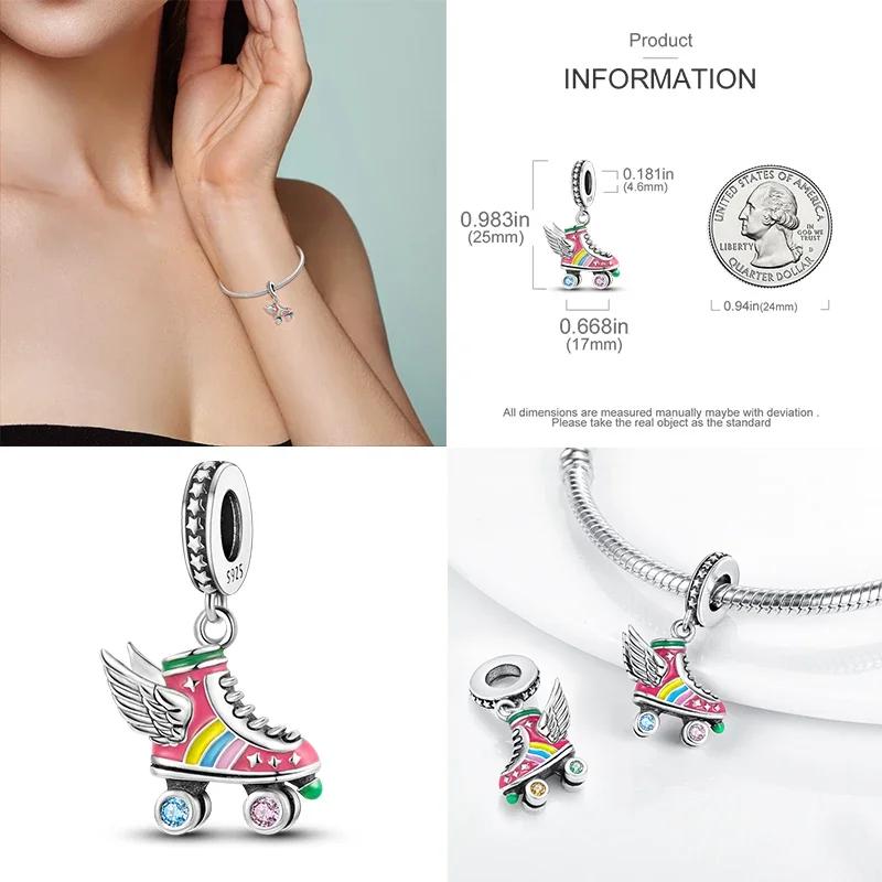 925 Silber Glühwürmchen Libelle Eule Anhänger Kleeblatt Herz Zirkon Farbperle für Original Armband Anhänger Schmuck