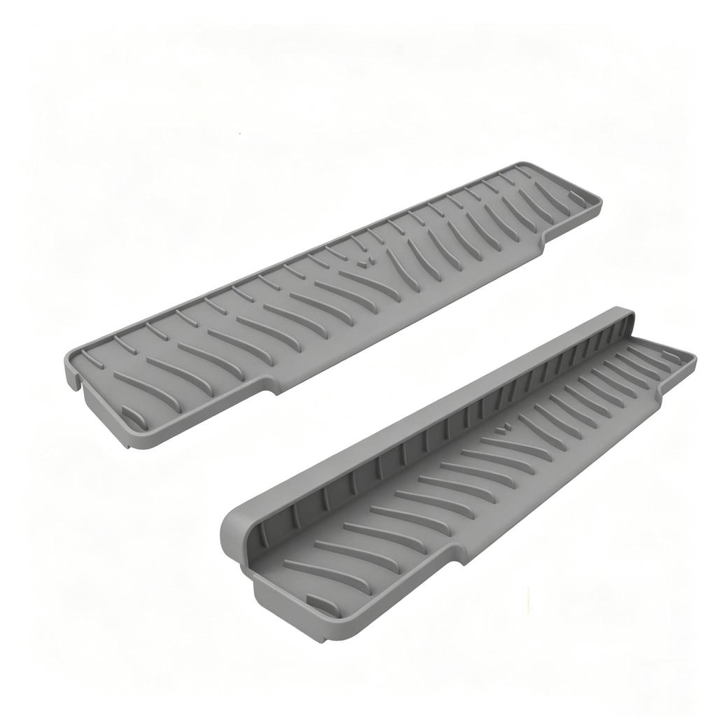 1pc Foldable Silicone Sink Splash Guard Drain Mat, Spill Proof Slope Water Diverter Pad,Ideal for Kitchen and Bathroom Sink Edge