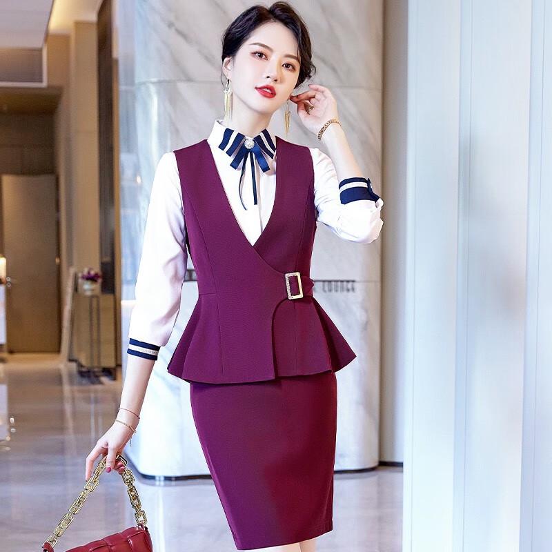 Women's Professional Vest and Skirt Set