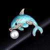 Women Animal Dolphin Delicate Accessories Lapel Pin Fashion Jewelry Brooch