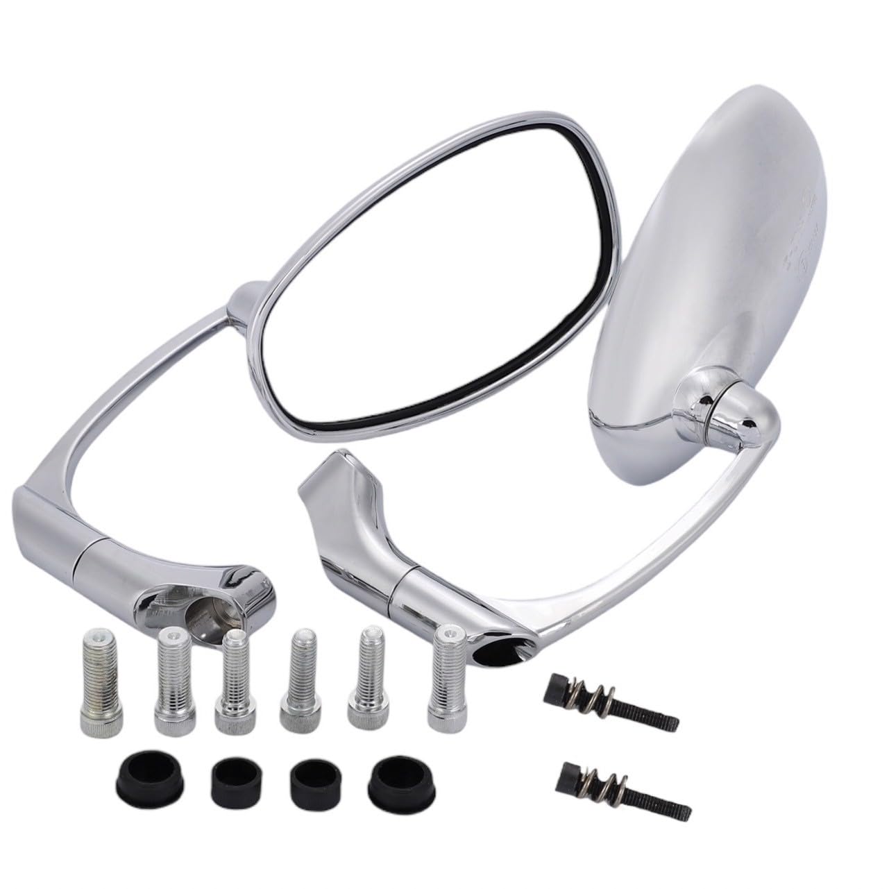 

Kanoan Oval Baren Mirrors for Universal 8mm and 10mm Side Mirrors for Left and Right Silver Aftermarket Parts for and Customization Motorcycles,