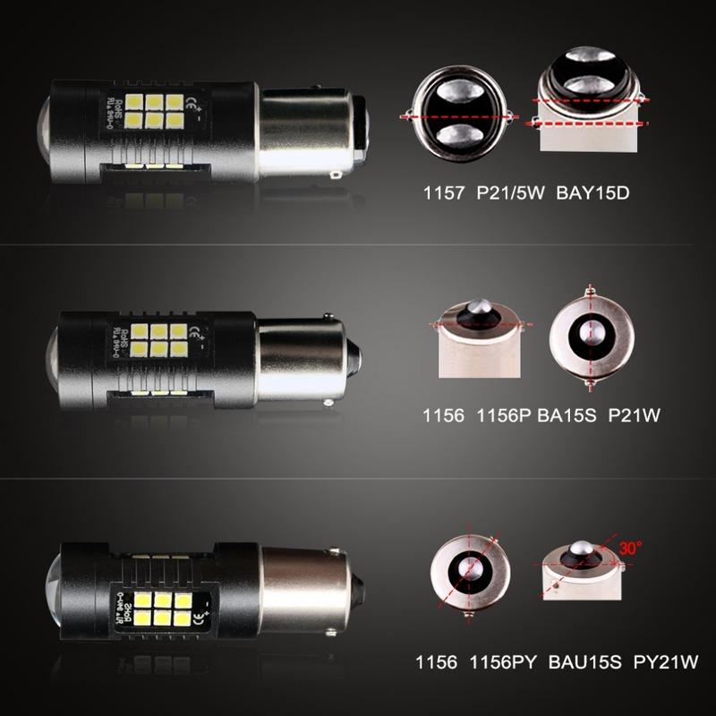 10pcs 1156 BA15S P21W 1157 P21/5W BAY15D BAU15S PY21W LED Car Tail Bulb Brake Reverse Lights Daytime Running Turn Signal Light