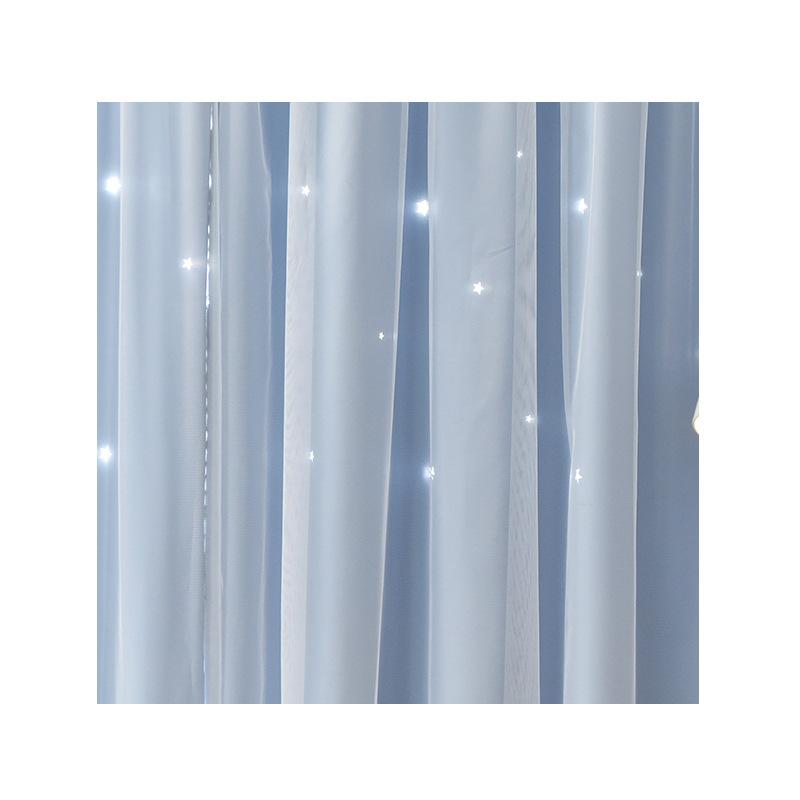 For Panels Autohesion 2 Curtains Windows For Bedroom Girls Kids Baby Window Curtain Double Layer Star Cut Out Living Room Decor Wall Home