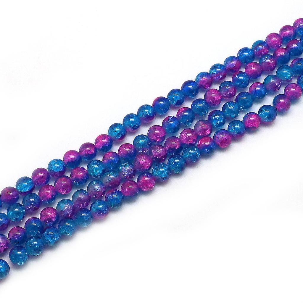 4/6/8/10mm High Quality Crackle Design Glass Beads Colorful Smooth Round Beads For Jewelry Making DIY Bracelet Necklace Earring