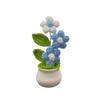 New Mini Crochet Flower Potted DIY Handwoven Artificial Flowers Pot Crochet Potted Rose Flower Home Decor