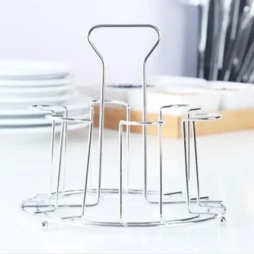 1 Pcs Kitchen Storage Metal Plated Cup Storage Rack Fast Drain Glass Ceramic Cup Rack