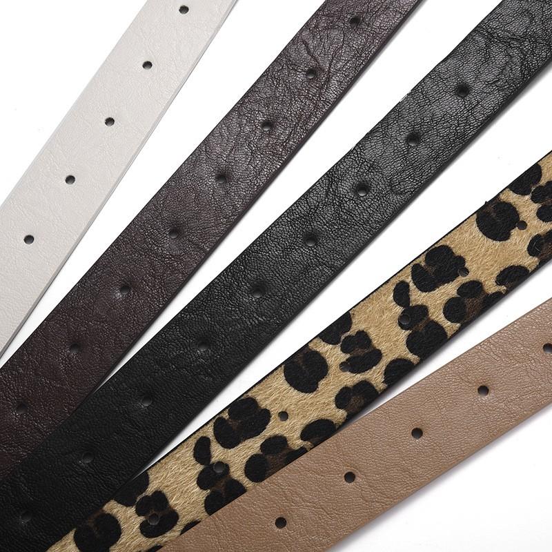 Womens Slim PU Leather Belt With Square Buckle Leopard Print Fashion Waistband Dress Skirt Outfit