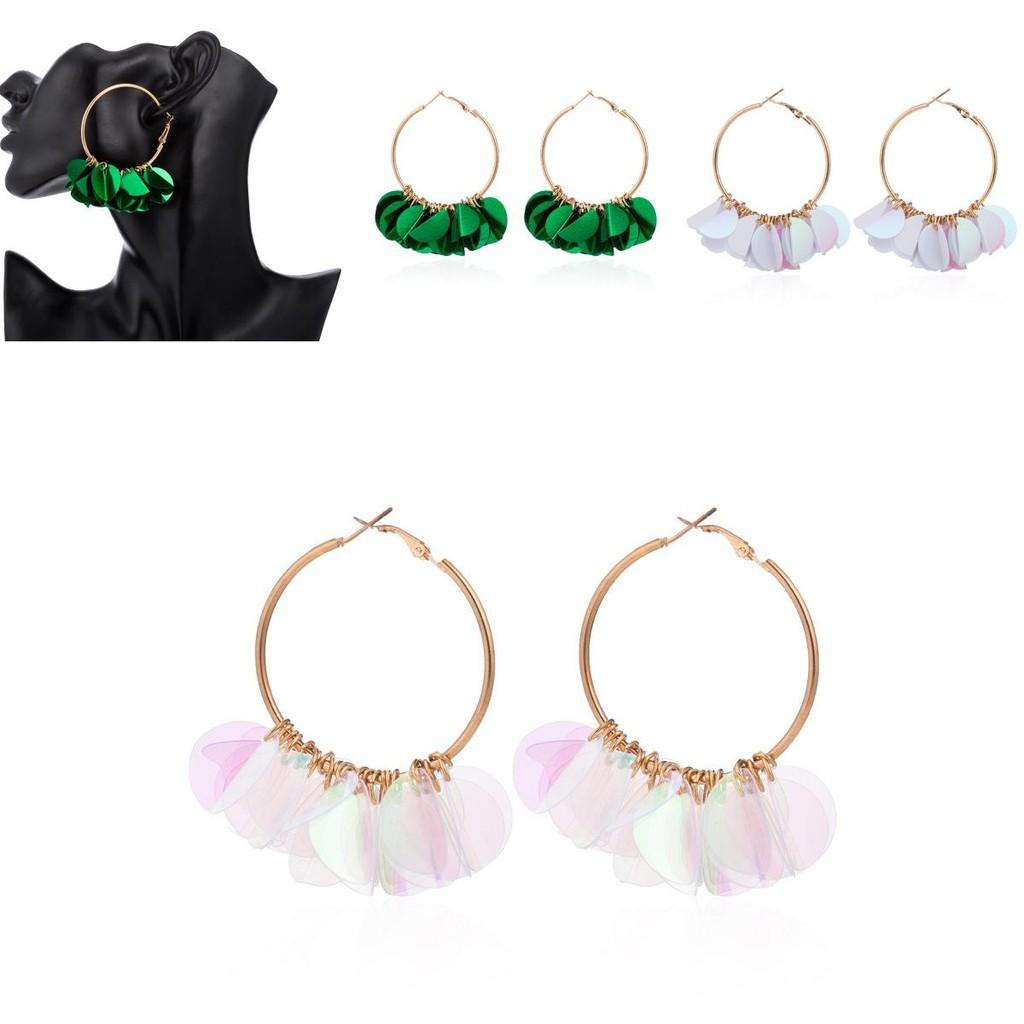 Minimalist Alloy Floral Earrings With Sparkling Sequins For Stylish Outfits