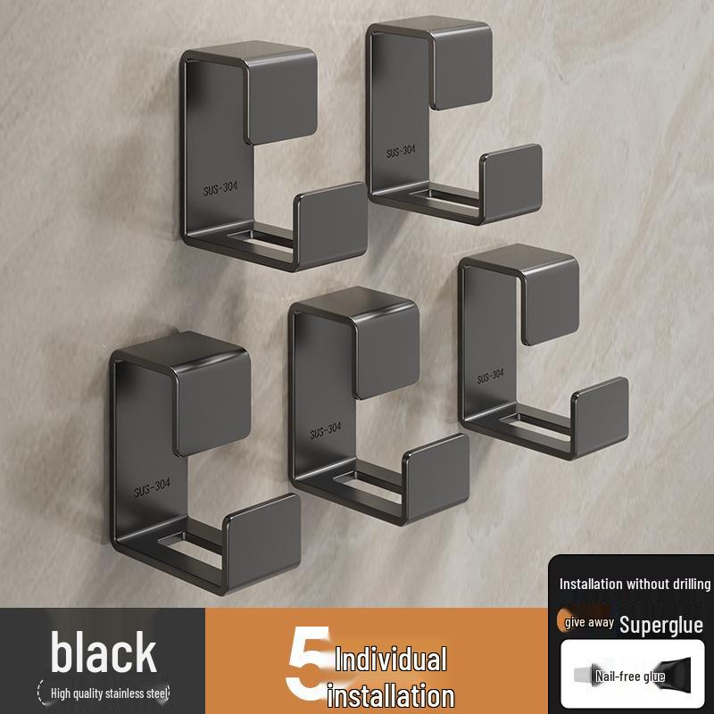 Punch-Free Bathroom & Kitchen Storage Rack with Hooks - Hanging Basin Organizer