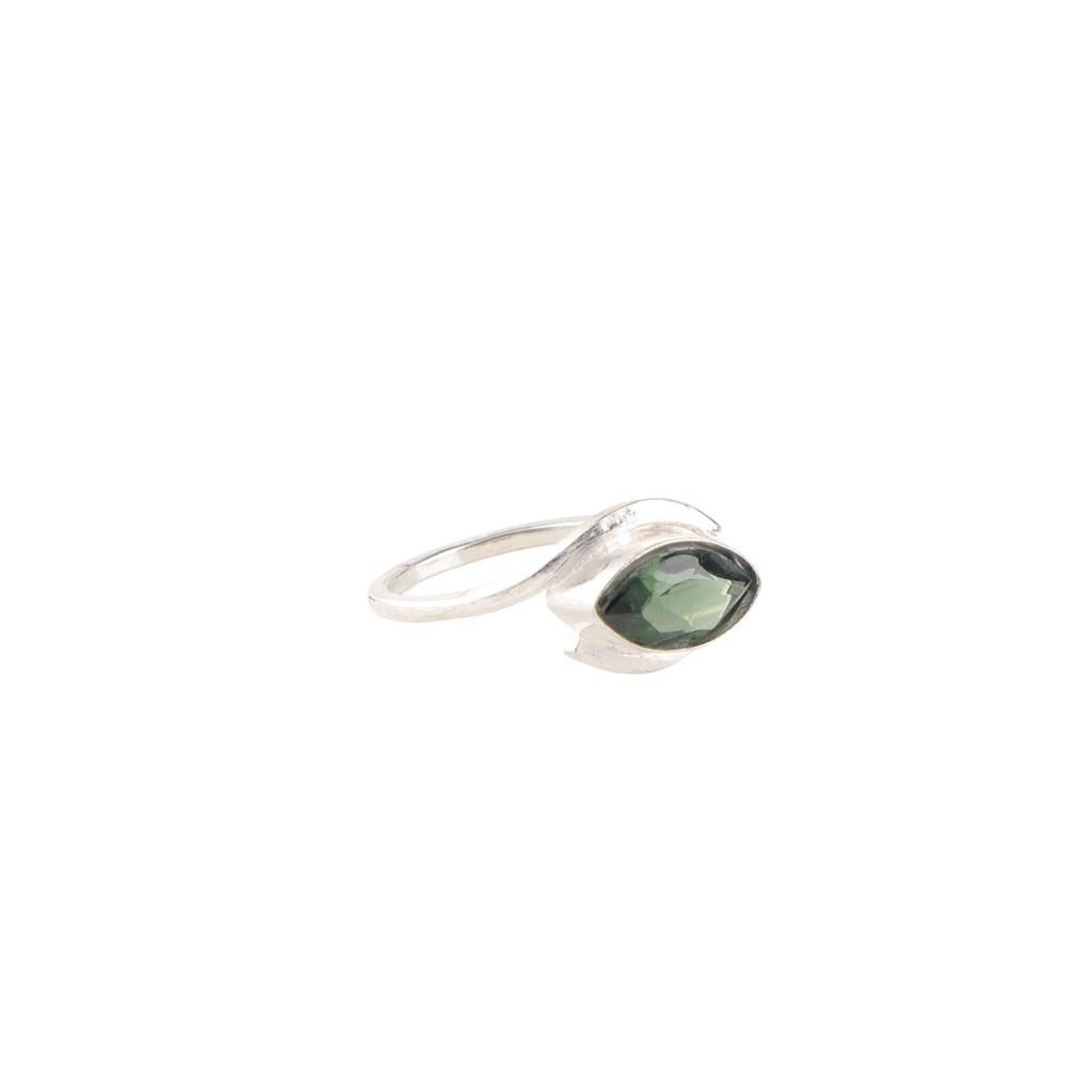 Green Amethyst 925 Sterling Silver Ring Handmade Gemstone Jewelry Gift For Mom RR-60-3