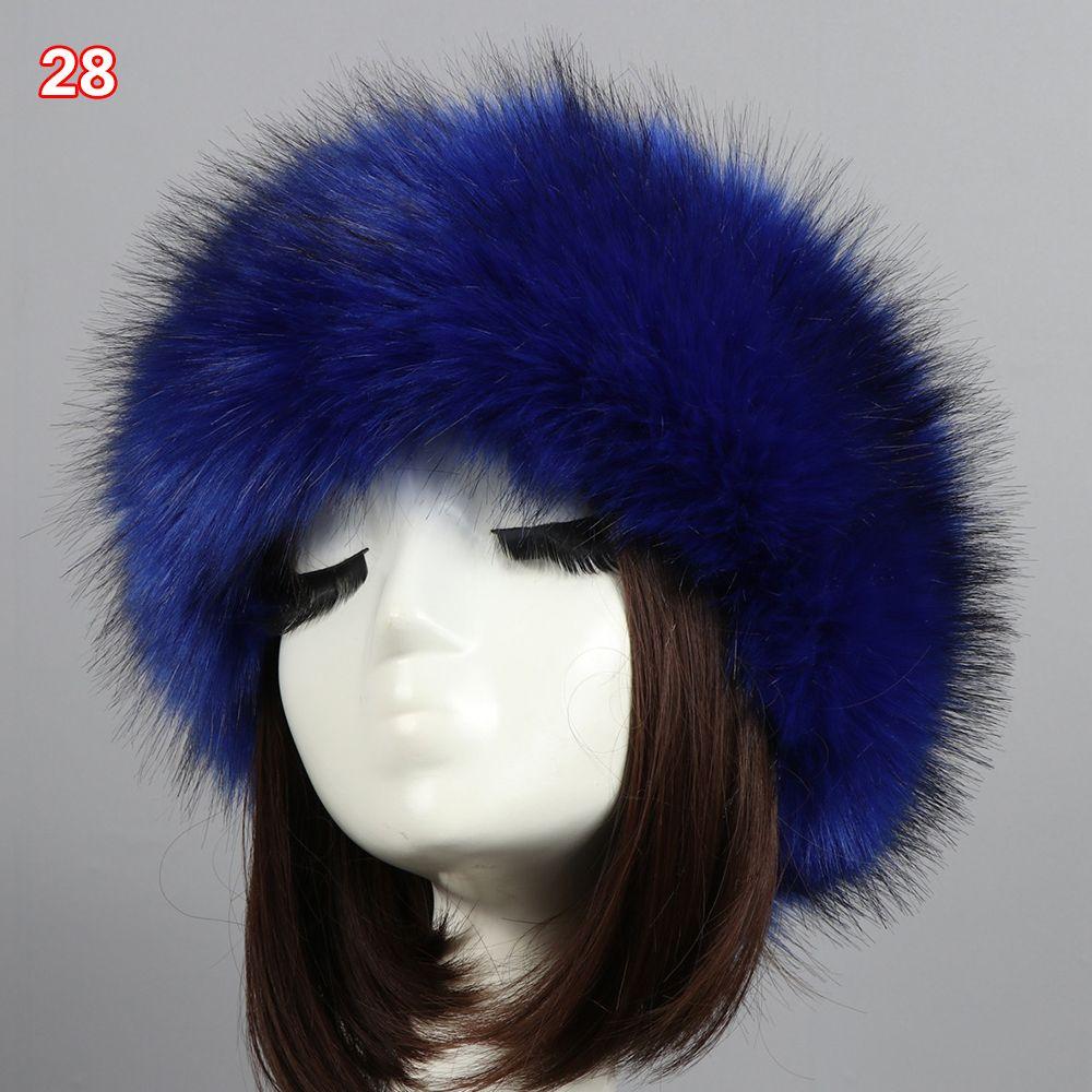 

Женская шапка-ушанка, лыжная шапка, женская русская шапка, из искусственного меха, толстая, пушистая повязка на голову, шапка Color 28