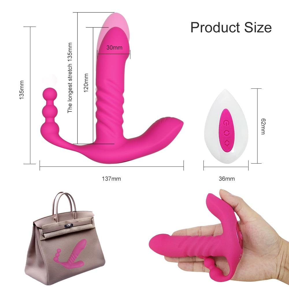 Bezdrátové dálkové nošení G Spot Dildo Stimulátor klitorisu, vaginální anální vibrátor, sexuální hračky pro ženy