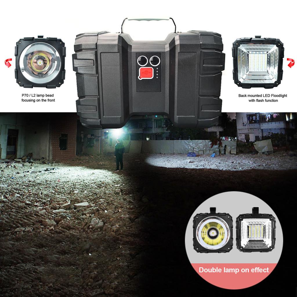 (Tolles Zuhause)P70 45LED helle wasserdichte USB-LichtDoppelkopf-Suchscheinwerfer-Handtaschenlampe