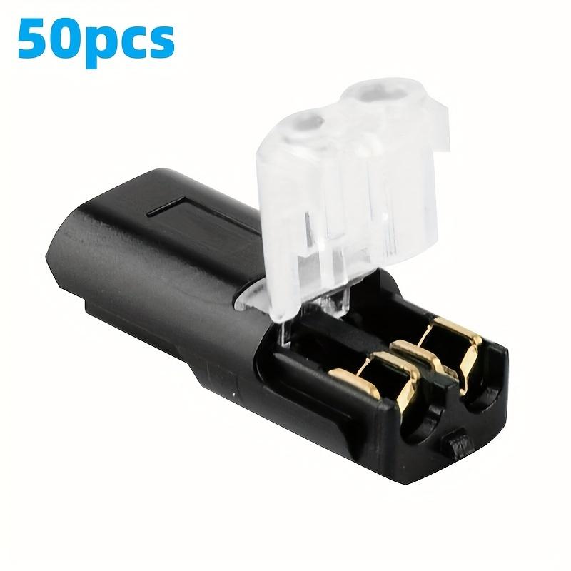 20/50/100Pcs Led Strip Lights Connectors 18-24AWG Double Wire Plug-in Connector Led Light Strip Connectors 2 Pin Low Voltage
