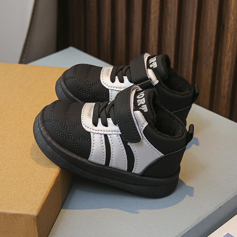 

Winter New Children s Sports Shoes Winter Thickened Warm Casual Shoes for Boys and Girls Soft soled Non slip Cotton Shoes 25