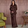  autumn new European and American Amazon cross-border V-neck temperament solid color long skirt long coat two-piece set