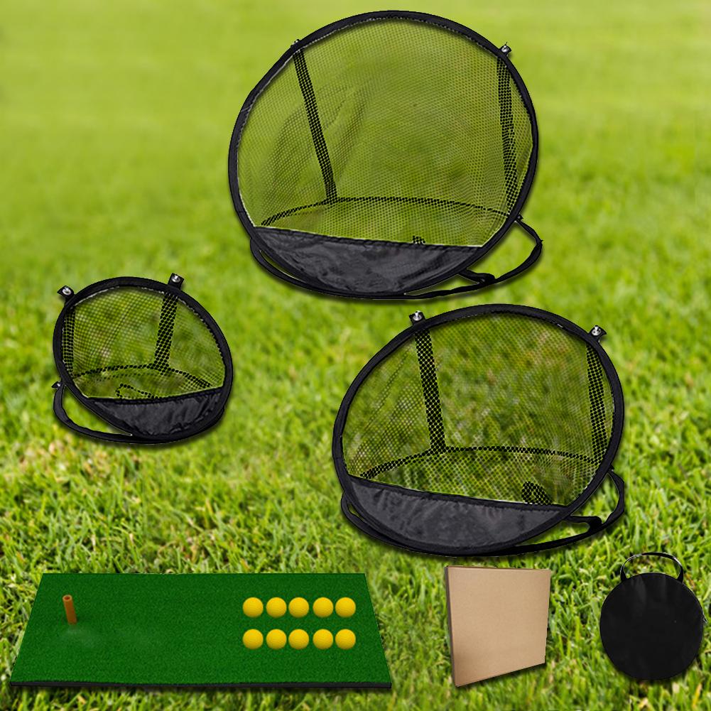 Golf Chipping Net with Mat 10 Balls 1 Tee Golf Practice Net Golfing Target Accessories for Backyard Accuracy and Swing Practice