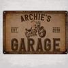 Customizable Personalized Metal Motorcycle Garage Sign - Retro Engraved Wall Plaque, Custom Text Decor for Biker Space