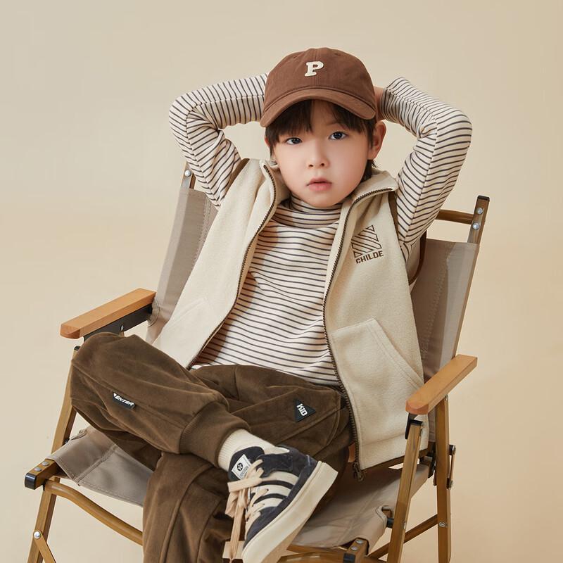 Duoduojia Boy s Contrast Trim Fleece Vest 110