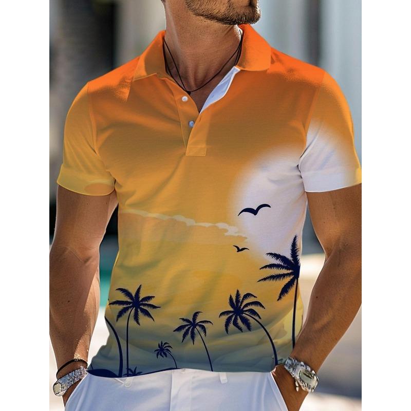 New Product New Men's 3D Printed Trendy Casual Versatile Summer Versatile Short Sleeve Polo Shirt