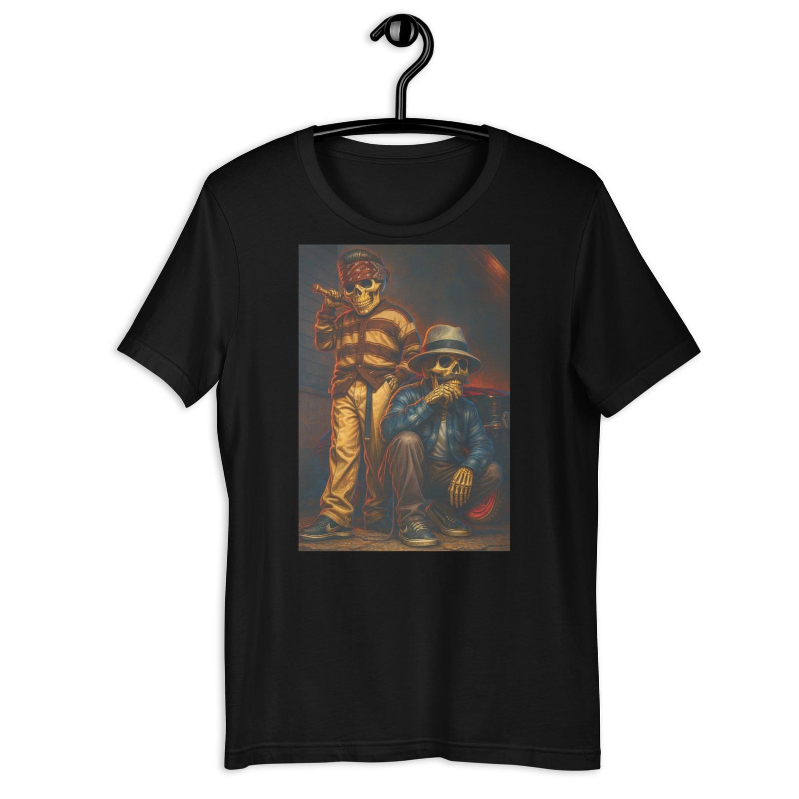 Chicano Skull Homies T-Shirt Lowrider Skeleton Streetwear Graphic Tee S