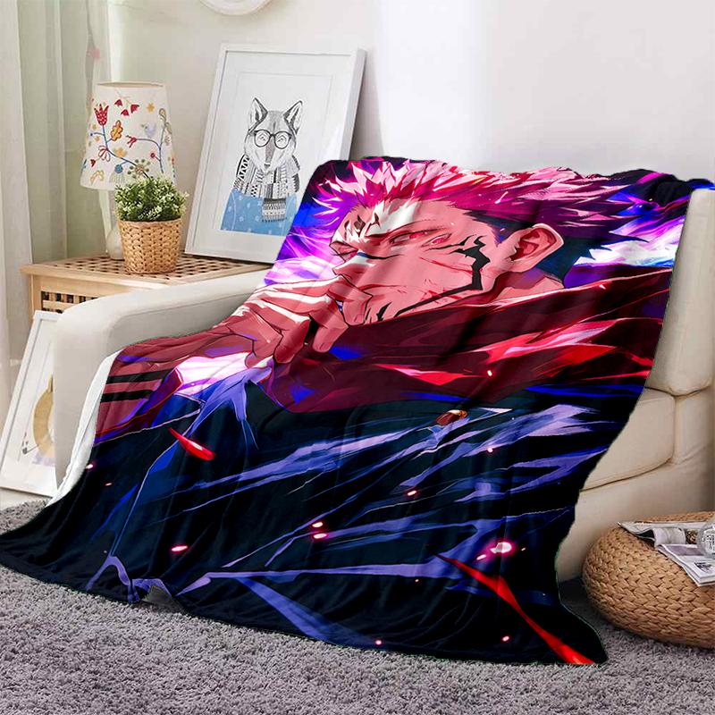 3D Cartoon Jujutsu Kaisen Anime Itadori Yuj Blanket,Soft Throw Blanket for Home Bedroom Bed Sofa Travel Picnic Office Cover Kids