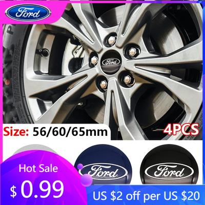 Car Sticker 4pcs 56/60/65mm Car Wheel Center Hub Caps Stickers Badge For Ford Fiesta Mondeo Explorer Focus Mondeo Escape Kuga M