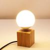 220V Retro Wood Table Lamp E27 Socket Vintage Desk Lamp Base Holder EU Plug Bedside Lamp Decor Wooden Base Table Light