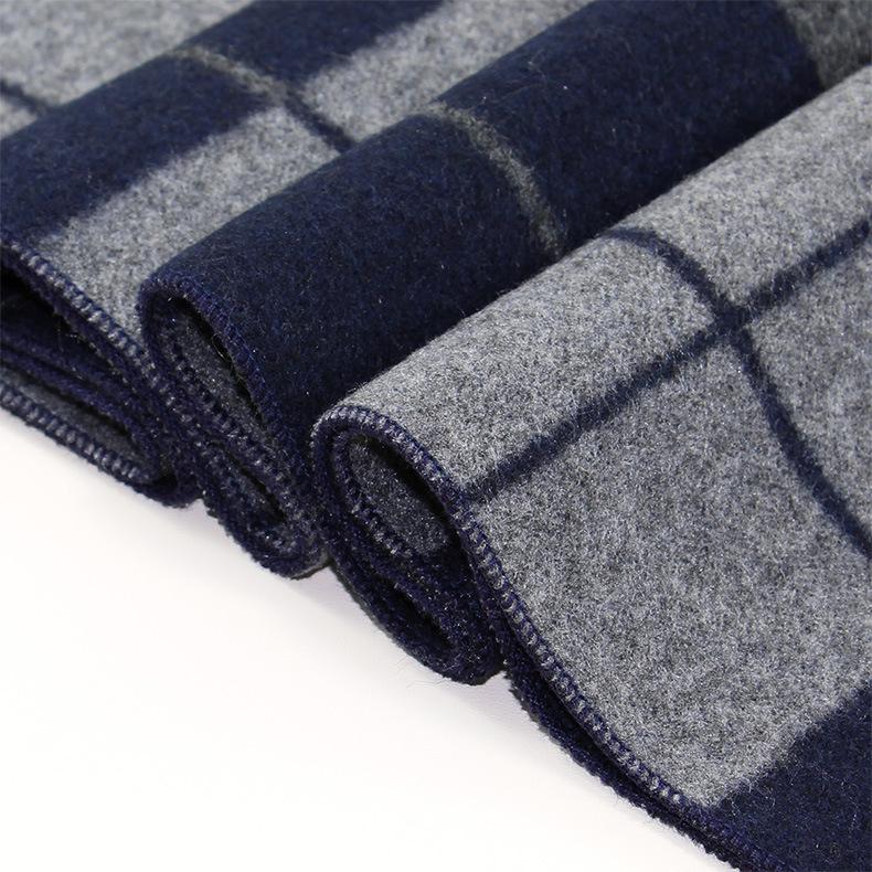 Wool plaid scarf men's, winter warm men's scarf, custom long scarf
