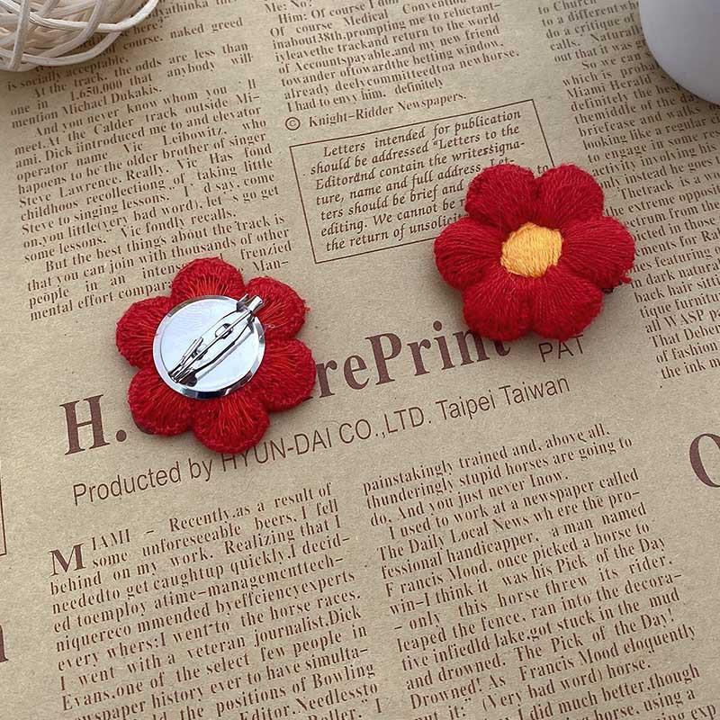 Cute Little Safflower Wool Hairpin Hair Accessories Women'S Japanese Brooch Alloy Hairpin Headband Edge Clip Set