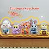 Cute Cartoon Zootopia Keychain Kawaii Fox Rabbit Character Doll Resin Pendant Student Backpack Hanging Decor Couple Gift