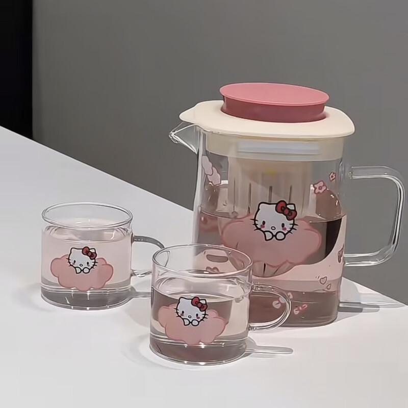 Shangqi Pink Hello Kitty 800ml Glass Tea Infuser Pot