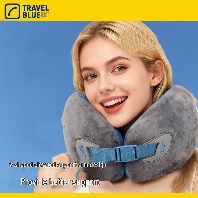 TRAVEL BLUE Memory Foam U-shaped Travel Neck Pillow