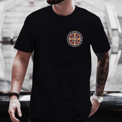 Katolícke tričko s dlhým rukávom Svätého Benedikta Camisas Muži Ženy Ležérne Potlačené Bavlnené Tričko Vintage Harajuku Nadrozmerné Tričko