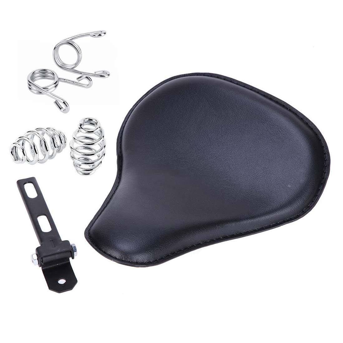 

YBJP YIBO Мотоциклетное универсальное одиночное сиденье с подушкой и амортизацией, подходит для и черное сиденье, амортизация, Harley, Honda, Kawasaki, Suzuki, Custom, чёрный