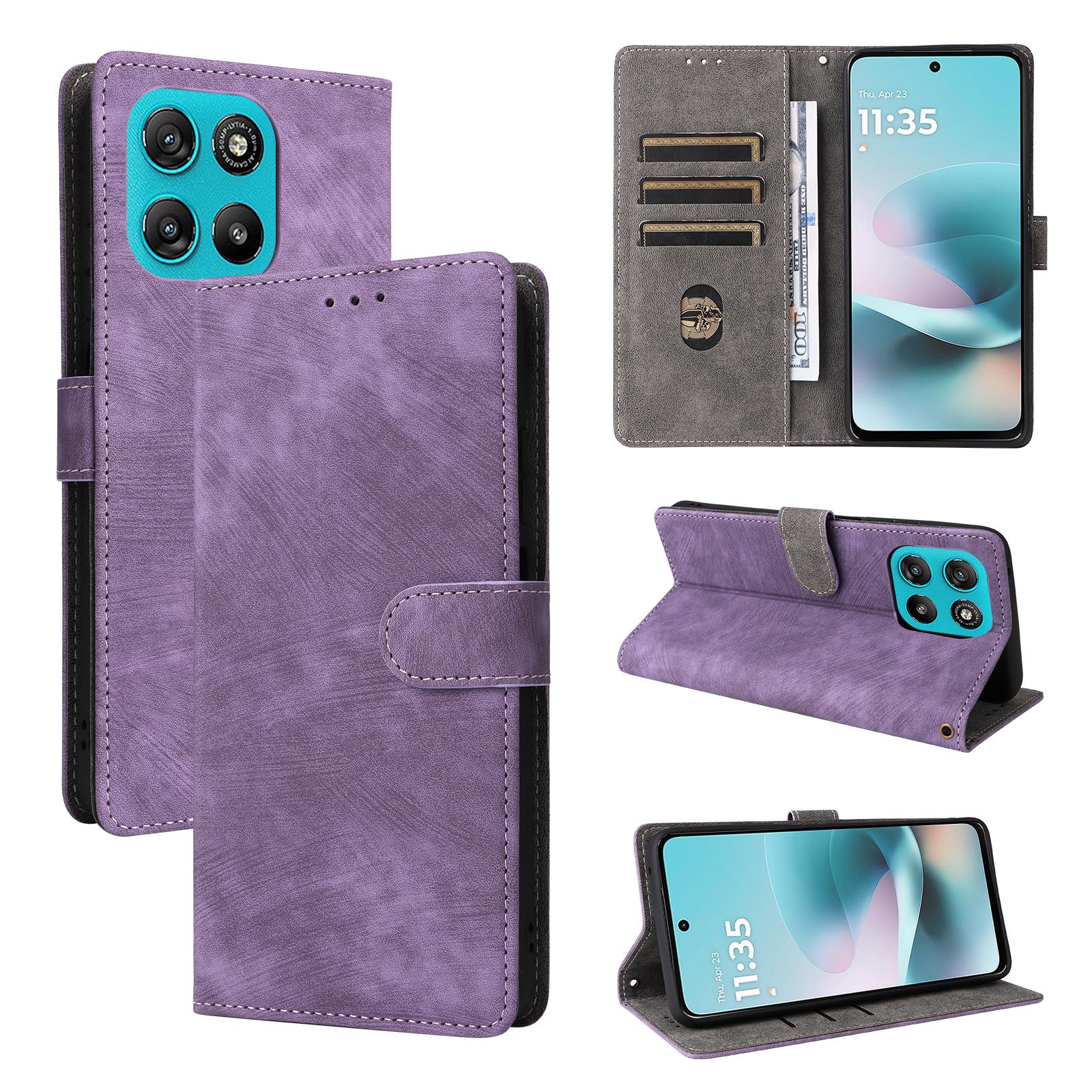 

Флип-кейсы для Motorola Moto G57, G57 Power, G67 Power из искусственной кожи, с полной защитой корпуса и [блокировкой RFID], чехлы-кошельки для телефона фиолетовый