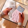 Thicken Touch Screen Mittens Plus Velvet Knitted Gloves Outdoors   Men Women