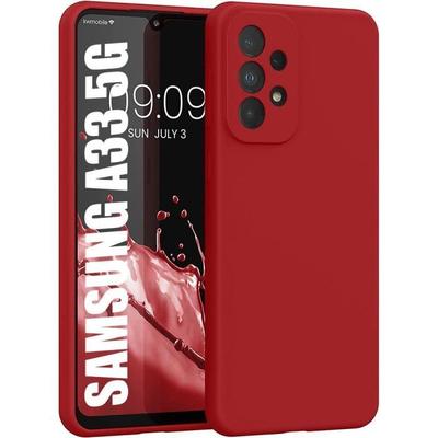 Etui do Samsung A33 5G - Elastyczny Silikon Wysokiej Wytrzymałości Precyzyjne Wycięcia Czerwony