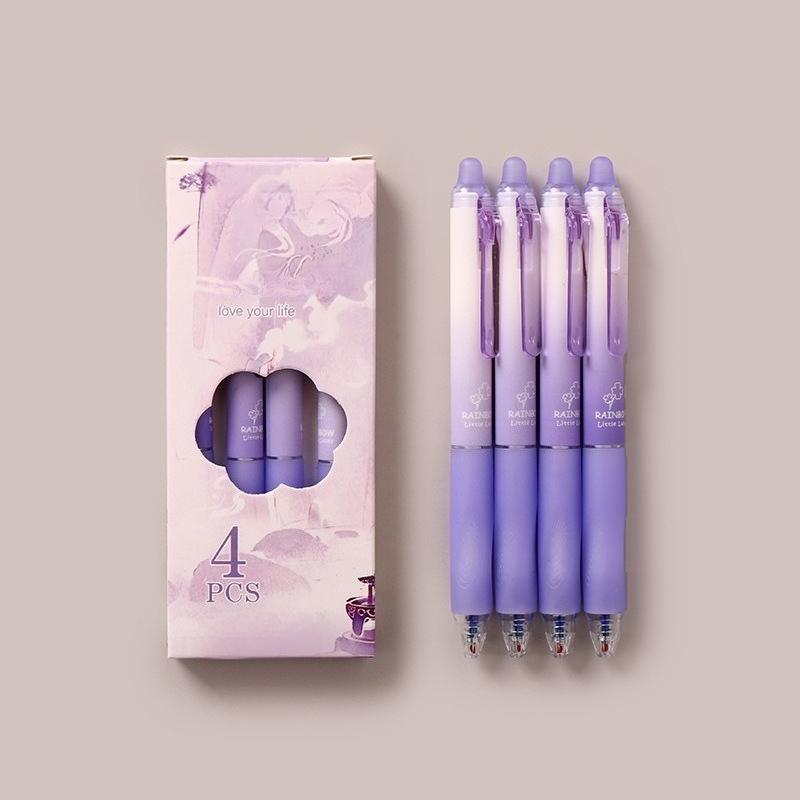 High-quality Appearance Level Quick-drying Soft Grip Neutral Pen Set of 4. Press-on Quick-drying Neutral Pen. Student Stationery, Office Supplies.